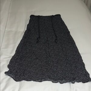 Vintage Black and White Floral Maxi Skirt